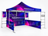 3m x 3m Fabric Canopy Kit A5 with TV Racks & Display Shelves
