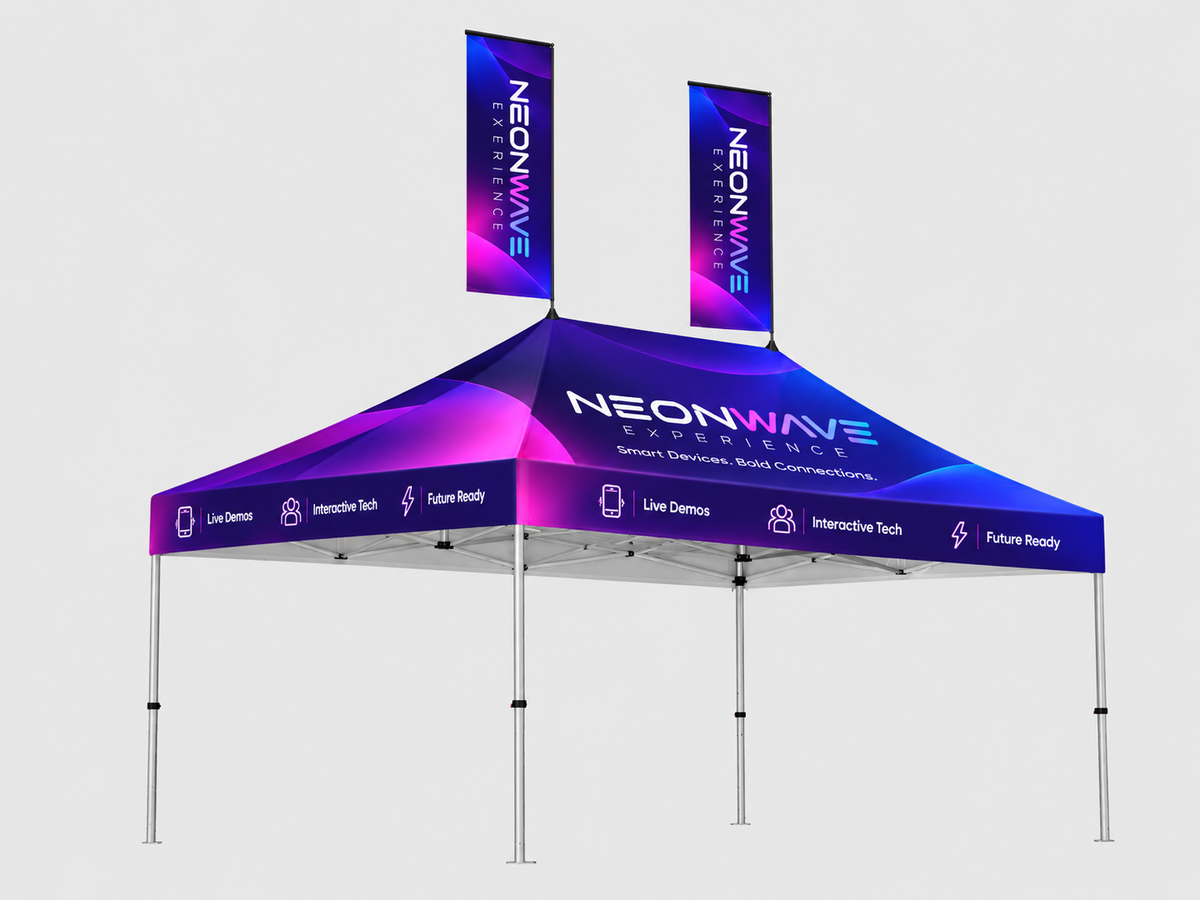 4.5m x 3m Canopy Tent with Peak Flag Kit