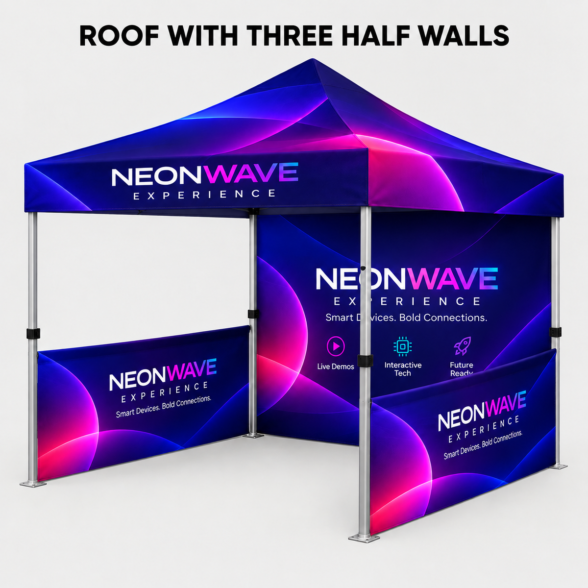 Lighted Canopy Tent – 3m x 3m (LED Frame)