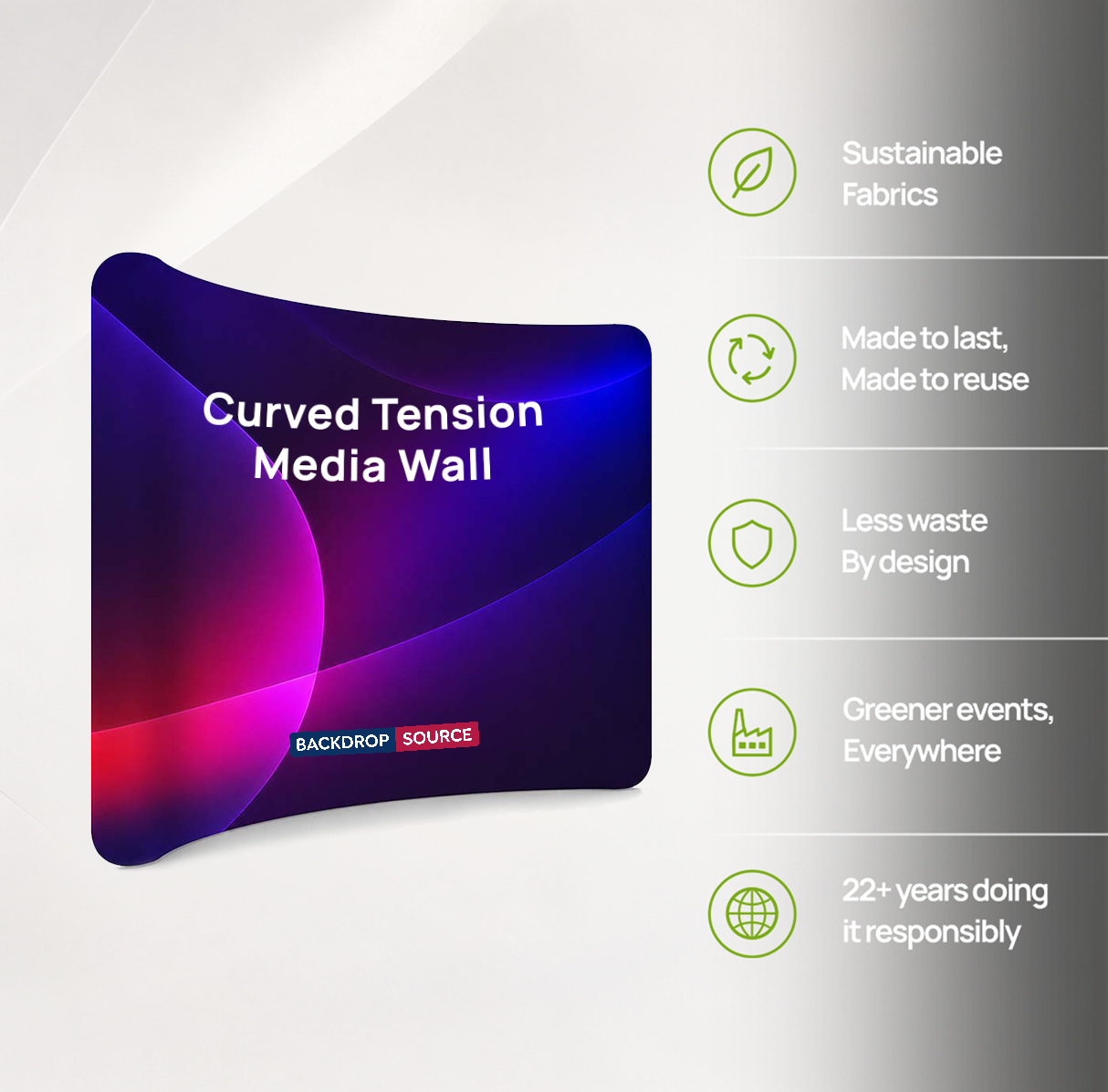 Curved Tension Portable Media Wall