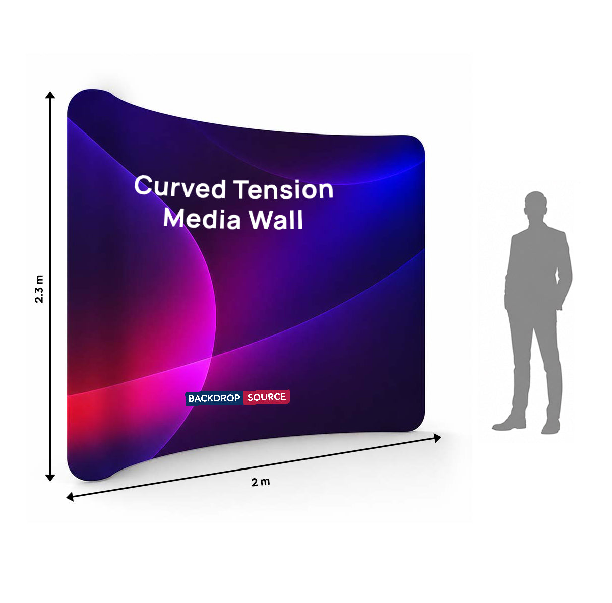 Curved Tension Portable Media Wall
