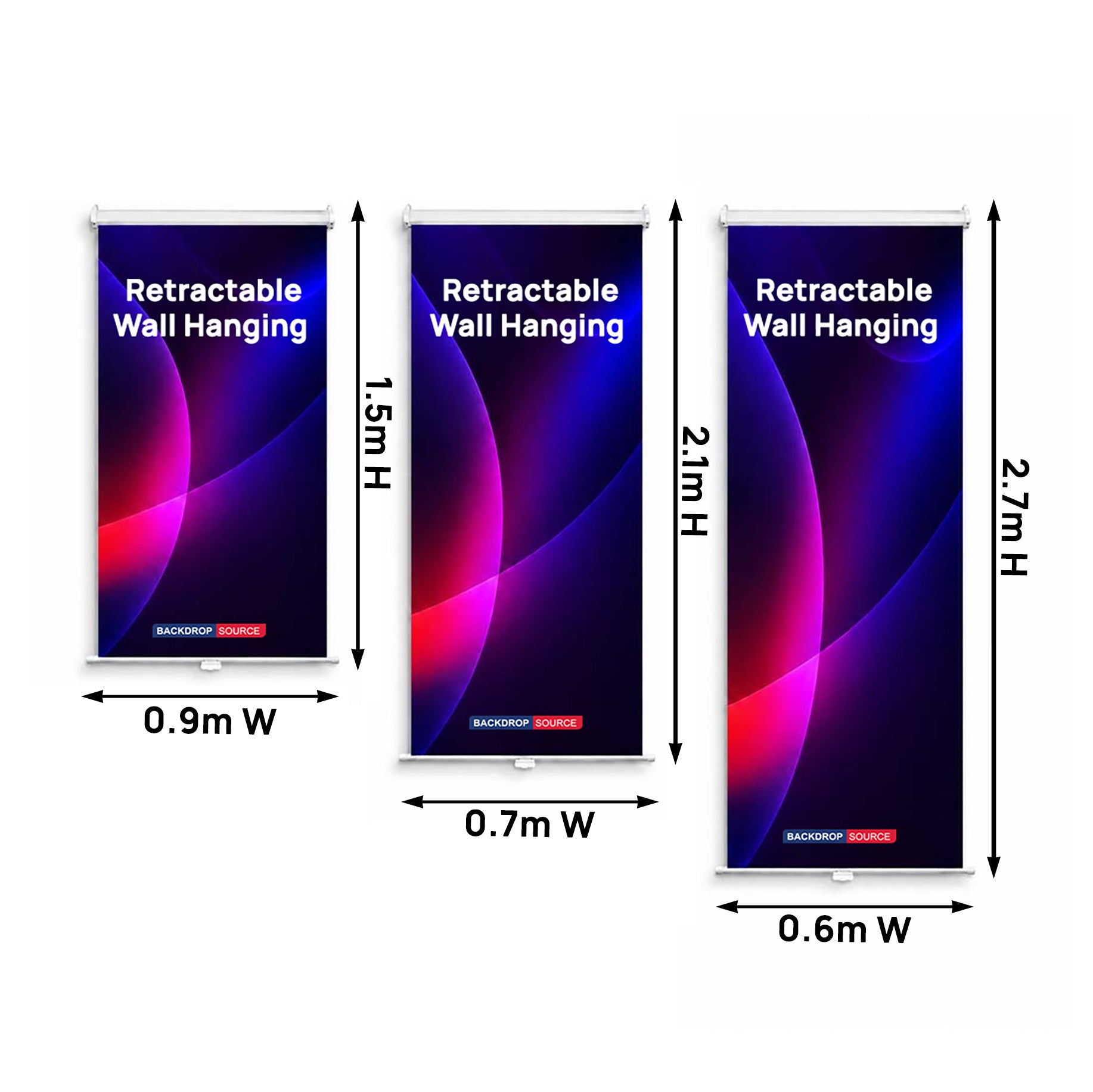 Custom Retractable Fabric Wall Hanging Backdrop with Clamps
