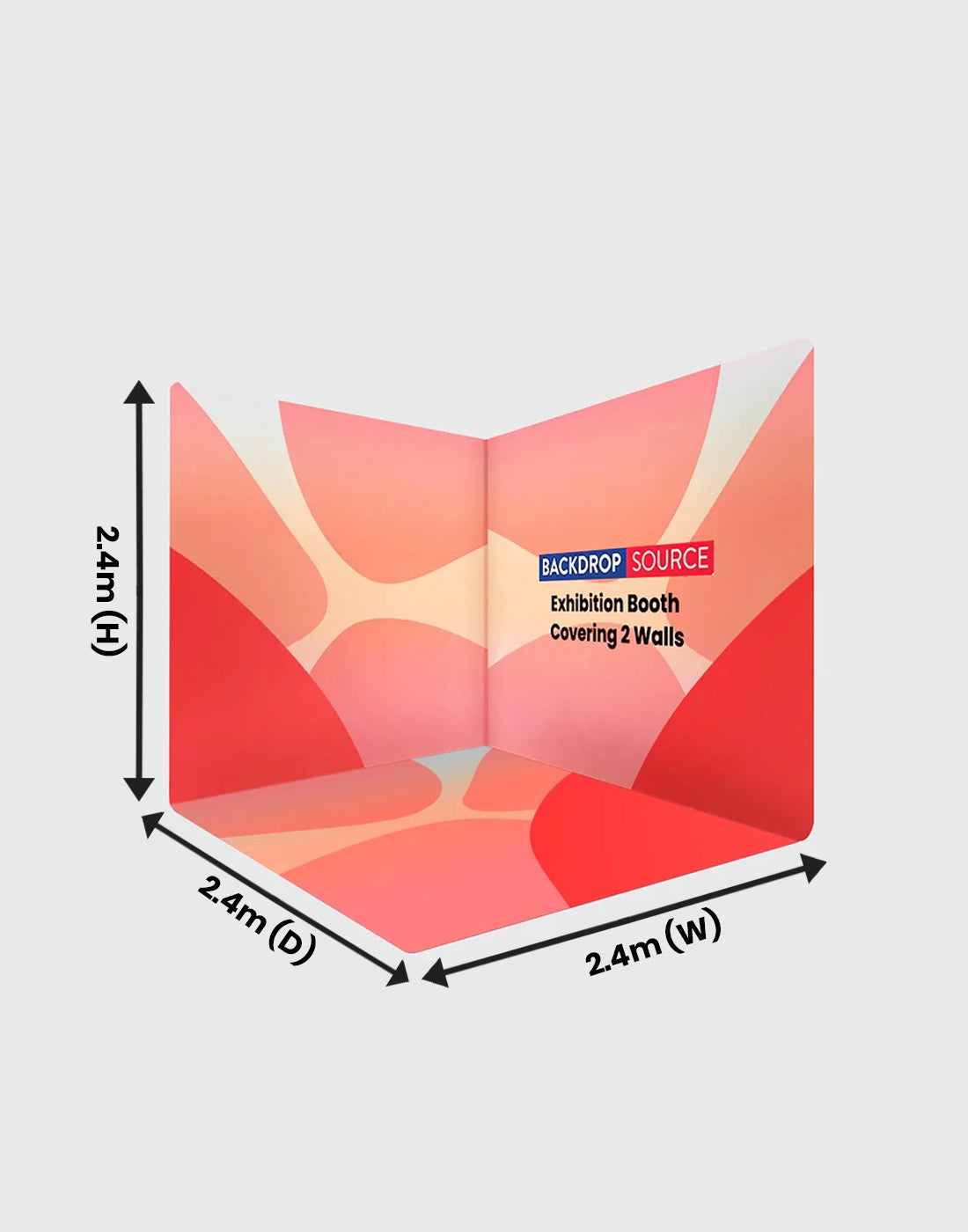 Stand de exhibición impreso personalizado (cubre 2 paredes)