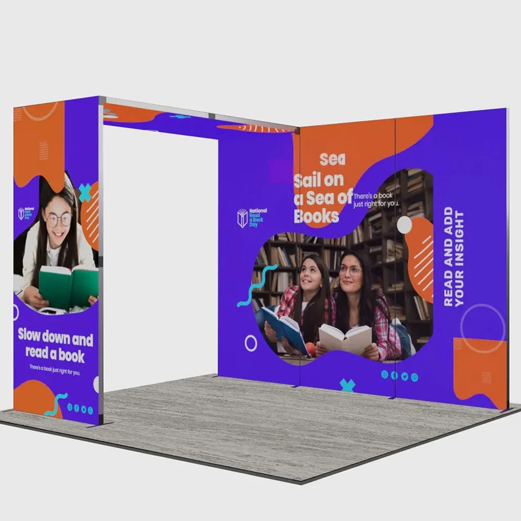 3m Folding SEG Booth Kit with 3-Panel Backwall & L-Arch