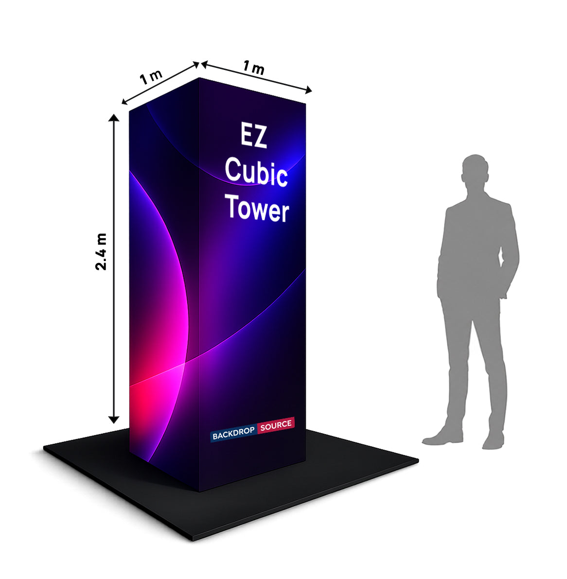 Modular EZ Cubic Fabric Tower Display