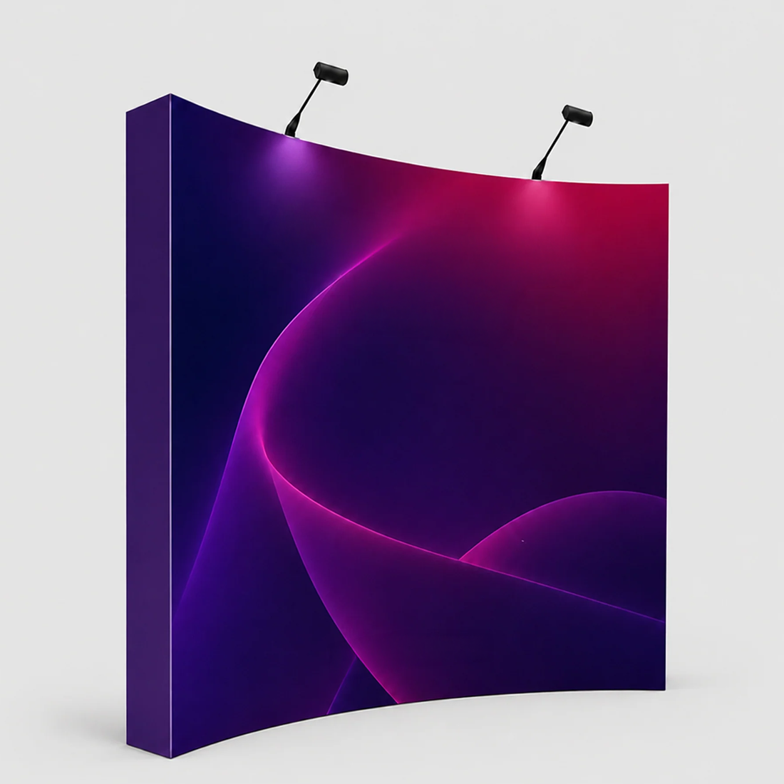 Fabric Popup Curved Backwall Kit with Clamping Lights