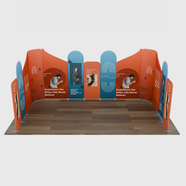 6x6m Magnetic Fabric Booth Wall with 13 Panels & Angled Sections