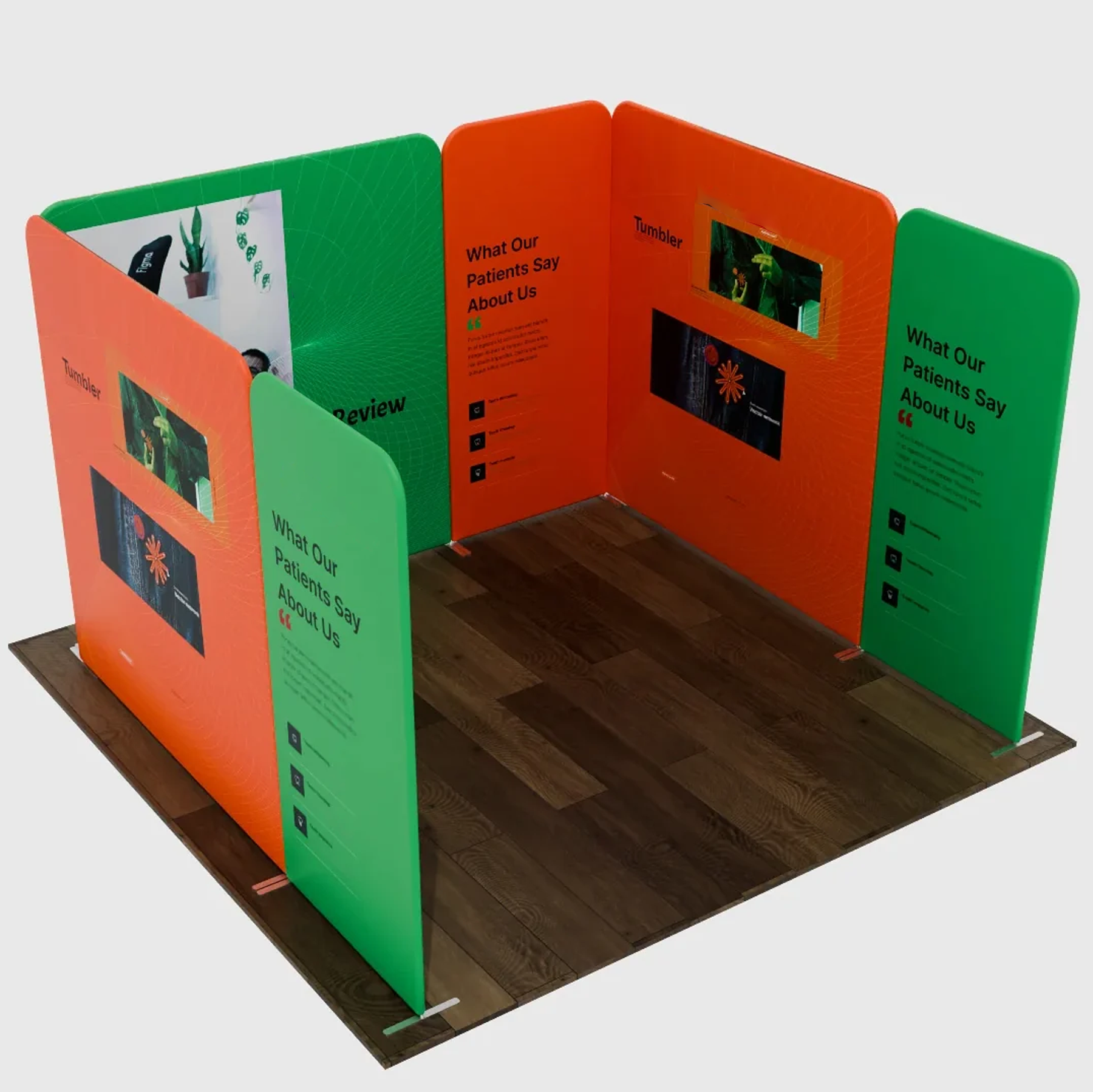 3x3m Magnetic Fabric Booth Wall with 6 Straight Panels