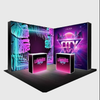L-Shaped Illuminated Media Wall Set with Counters for 3x3m Booths