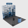 3x3m Booth Kit with Pegboard Shelving, Header & Counter