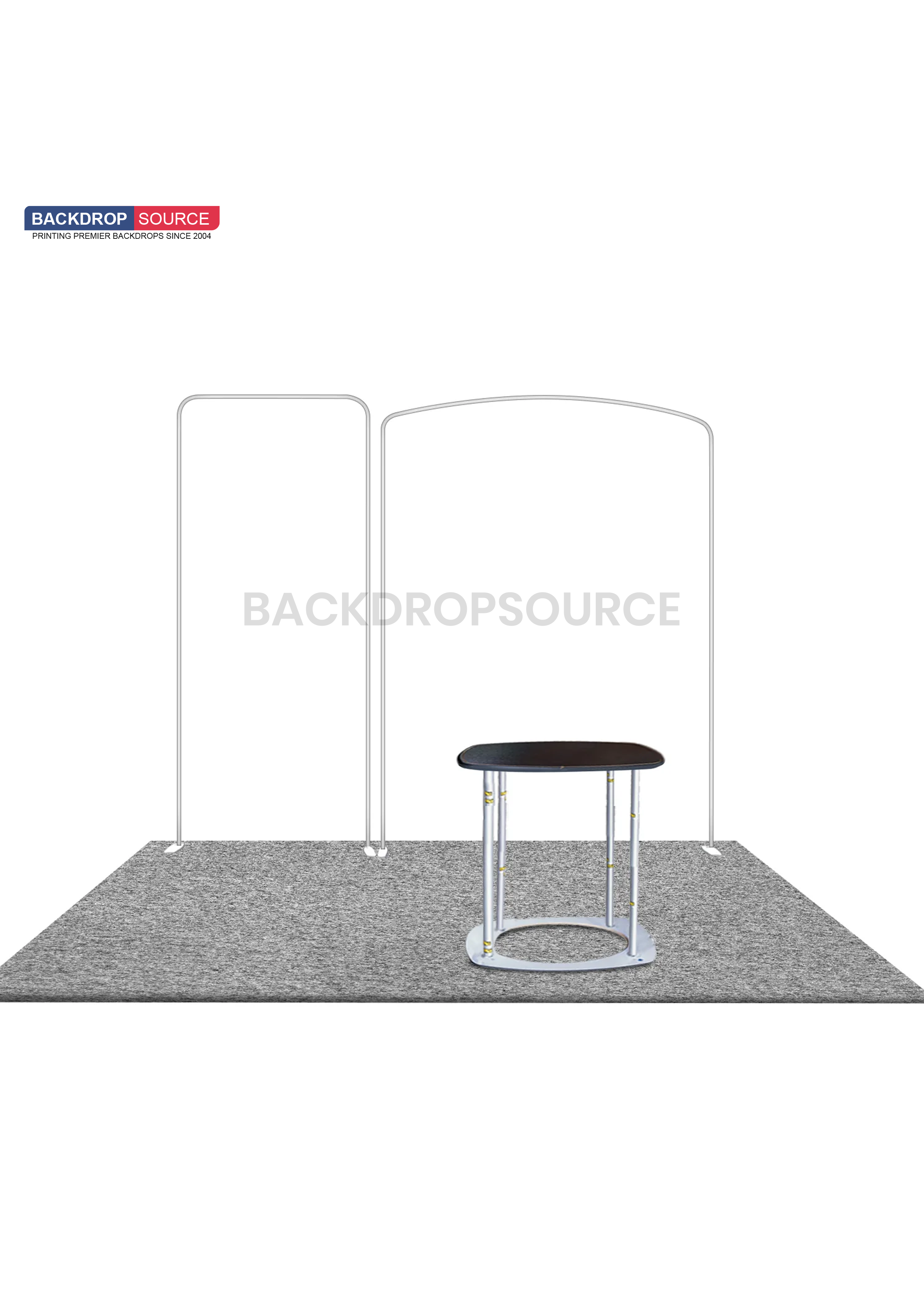 3x3m Booth Kit with Sloped & Straight Walls, Counter & TV Mount