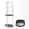 Oval Fabric Display Counter with Acrylic Triple Shelves