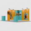 6x3m Booth Kit with Inclined Walls, L-Arch TV Mount & 2 Counters