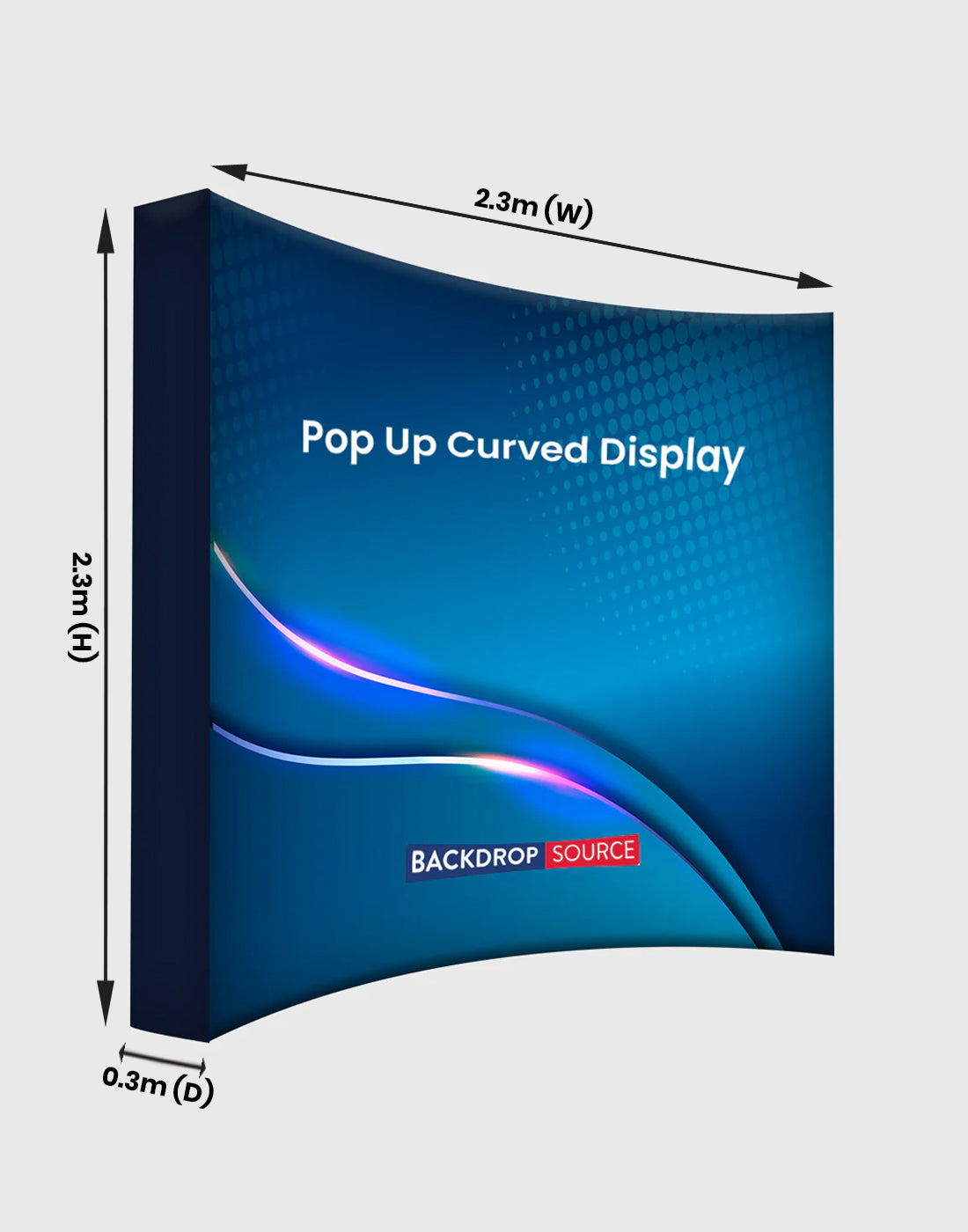 Pantalla curva emergente de tela para exposiciones