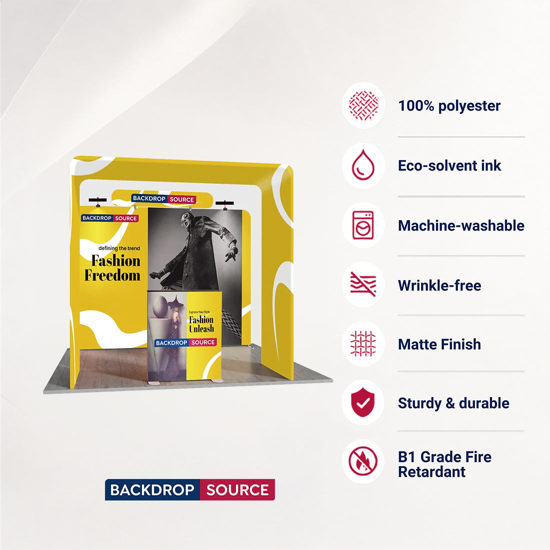 3x3m Square Arch Booth Kit with Backlit Lightbox Counter