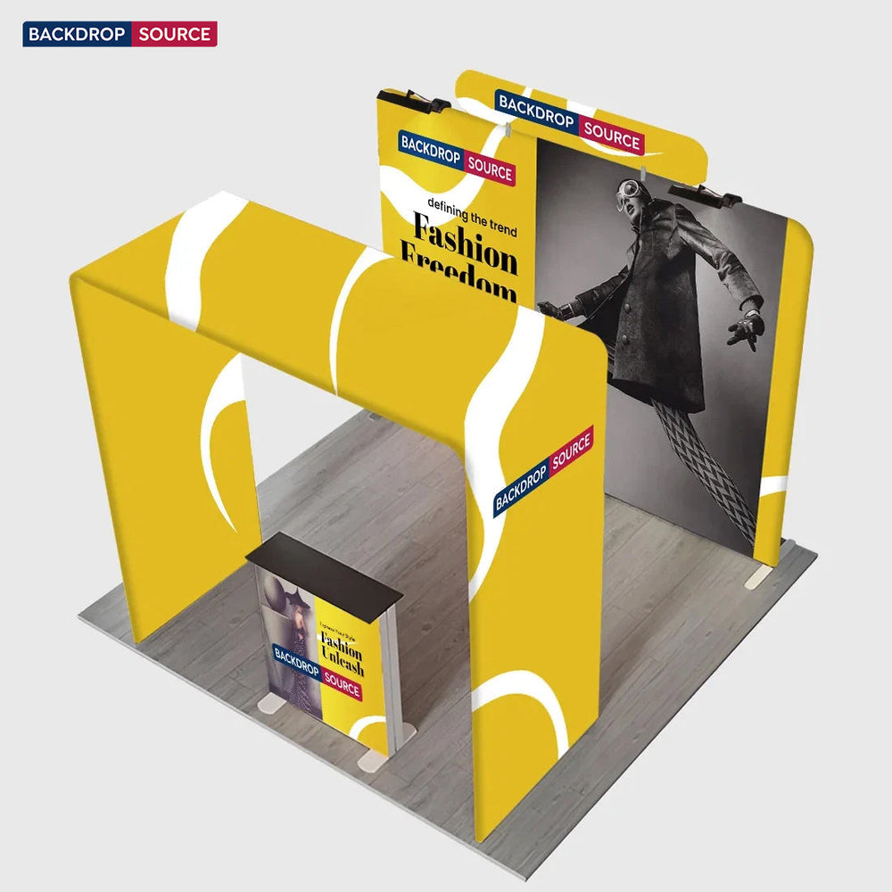 3x3m Square Arch Booth Kit with Backlit Lightbox Counter