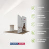 3x3m Booth Kit with Wide Straight Wall & Inclined Side Panel