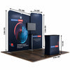 3x3m Booth Kit with Straight & Inclined Walls, Counter & TV Mount