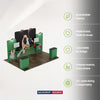 6x3m Straight Wall Booth Kit with Tall Centre Wall & 2 Counters