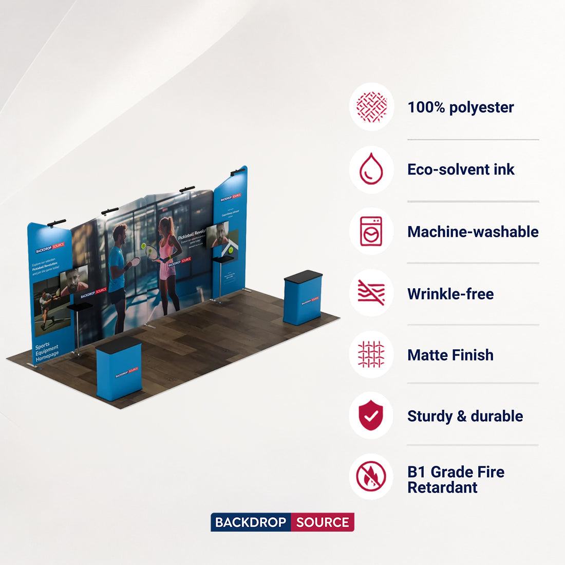 6x3m Booth Kit with Four Inclined Walls & 2 Counters