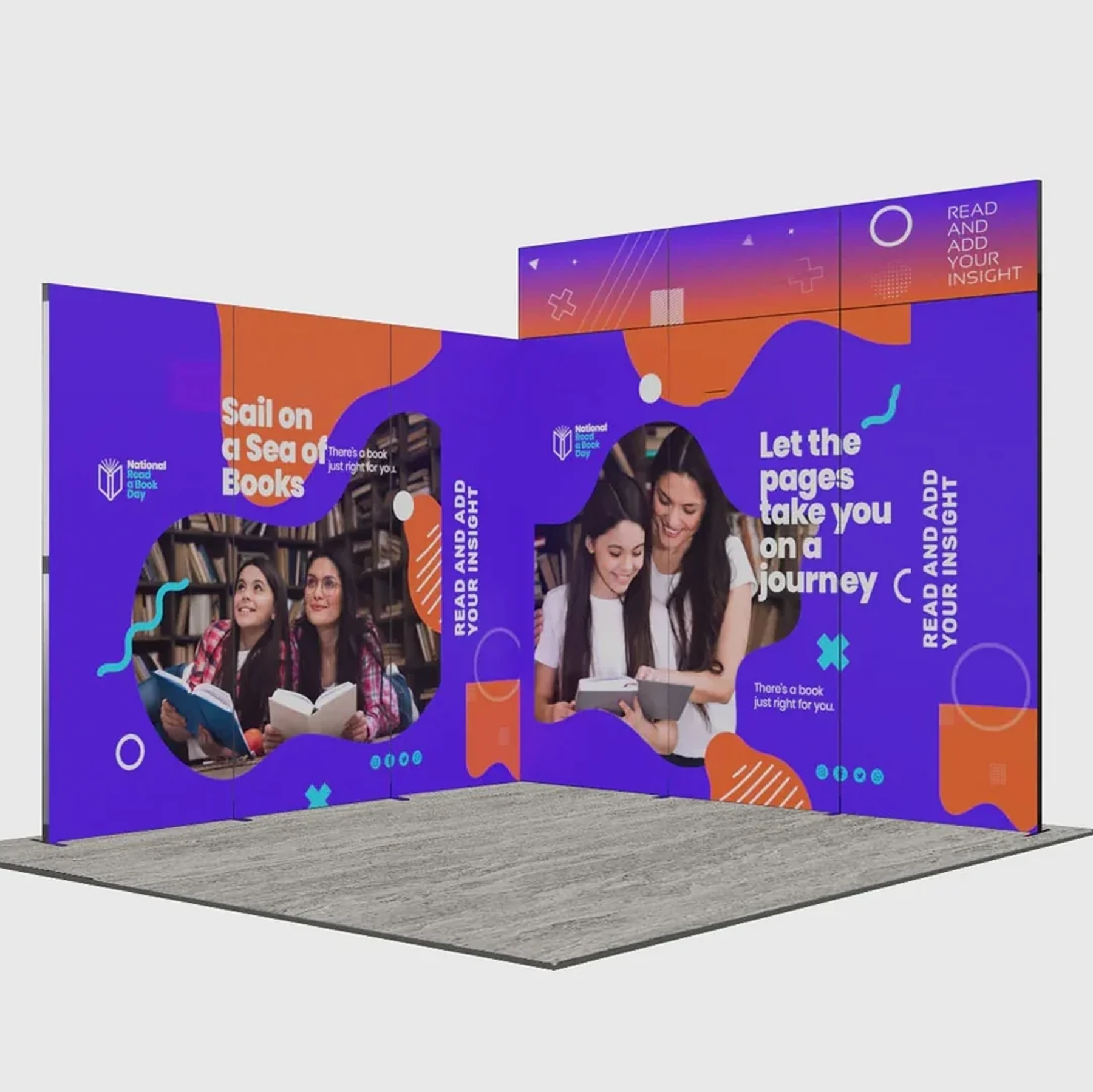 3m Folding SEG Booth Kit with Header Band & Sidewalls