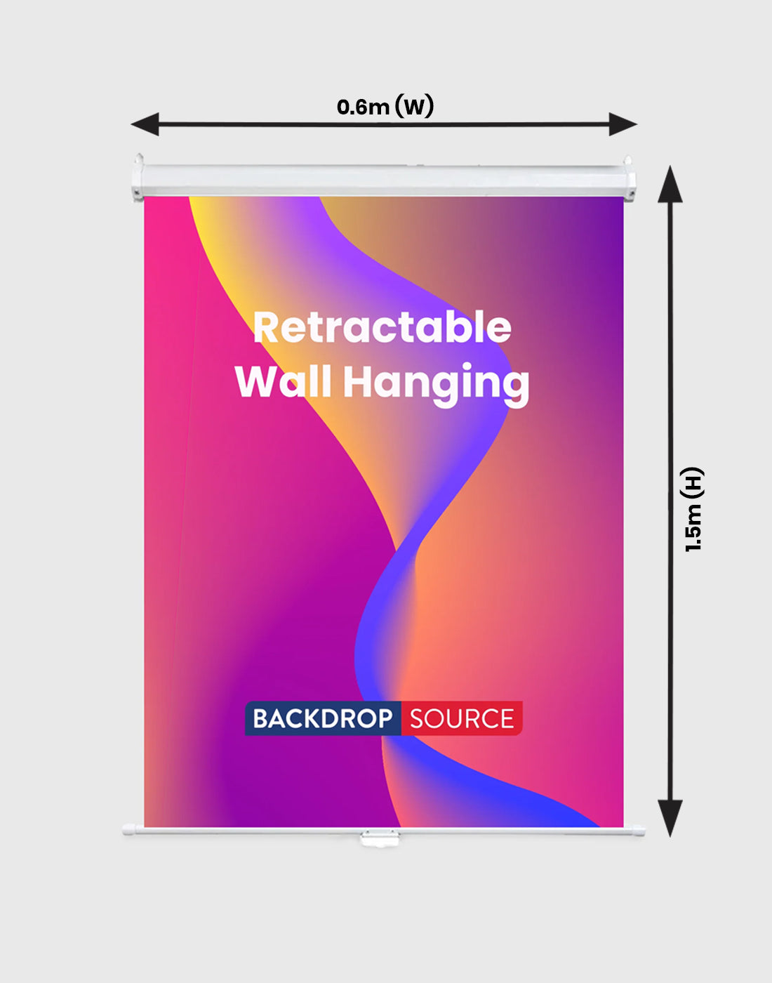 Fondo retráctil para colgar en la pared con abrazaderas (opciones personalizadas)