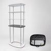 Rectangular Fabric Display Counter with Acrylic Triple Shelves