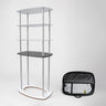Rectangular Fabric Display Counter with Acrylic Triple Shelves