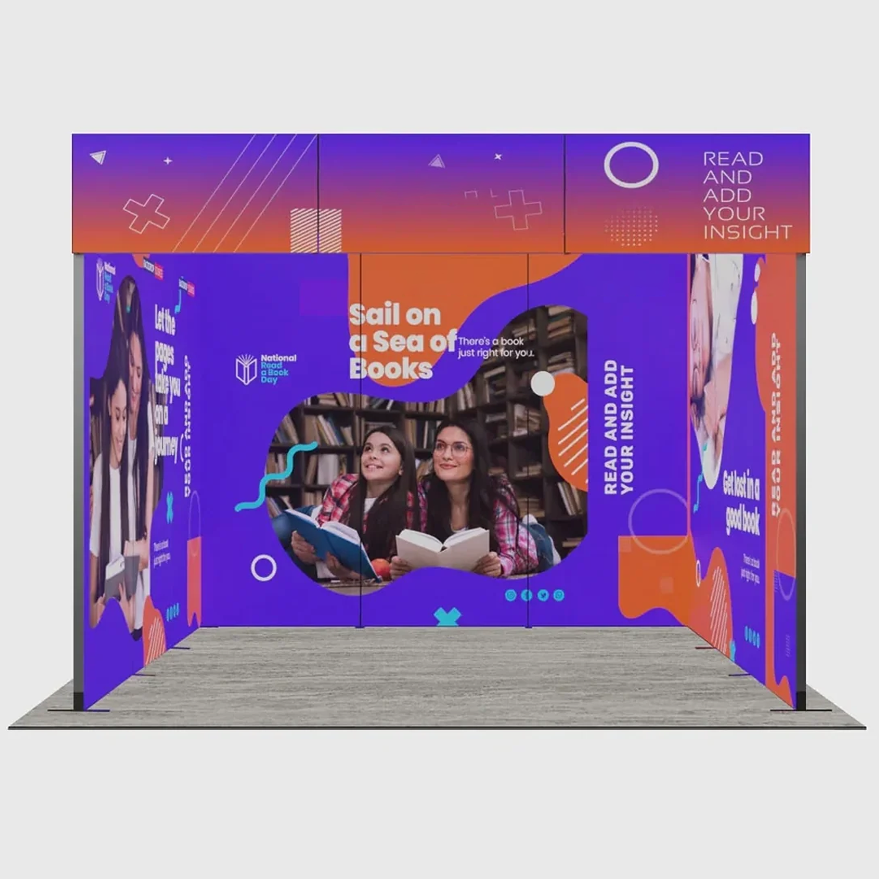 3m Folding SEG Straight Backwall Display