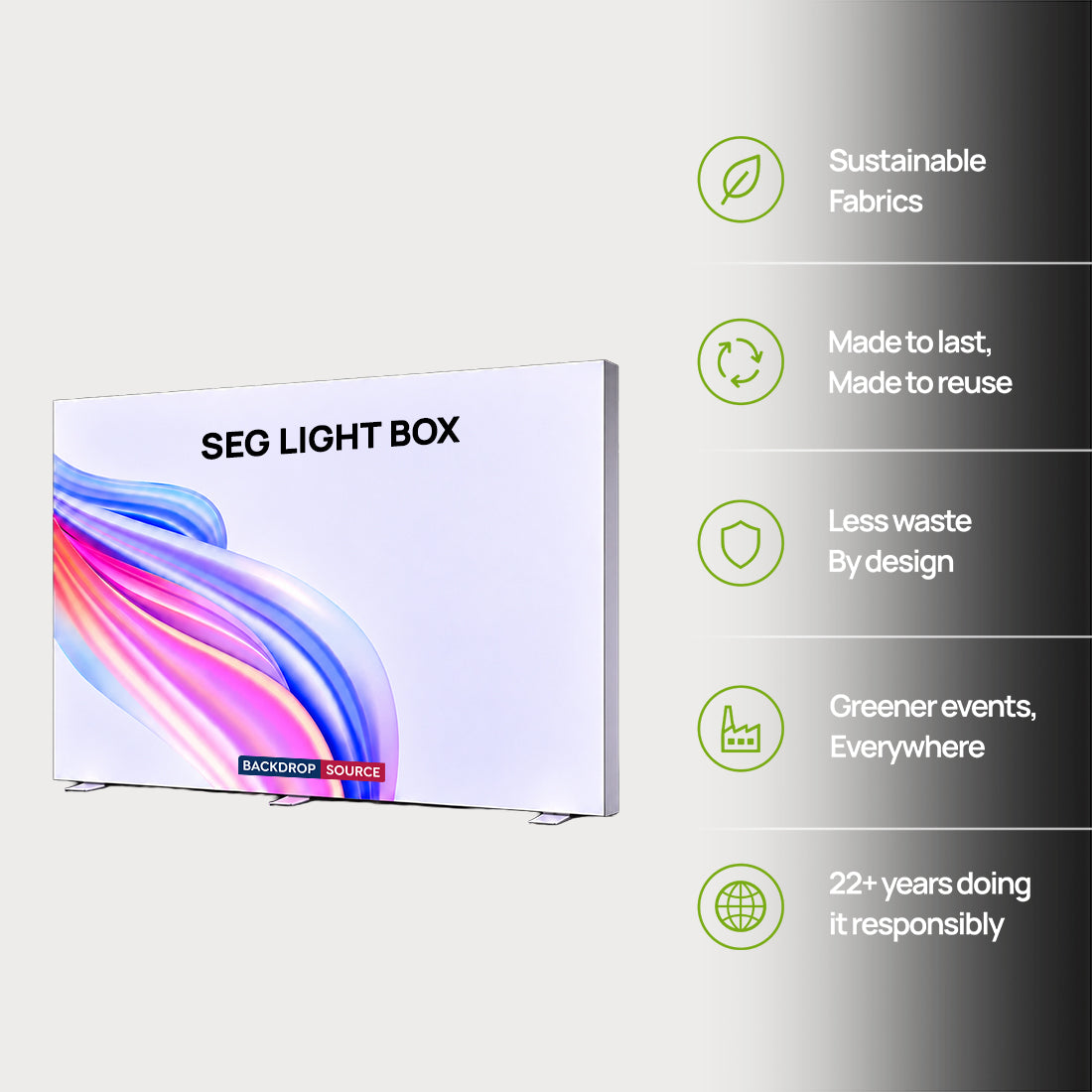 SEG Frameless Fabric Led Light Box Display - 80mm Depth Aluminum Profile