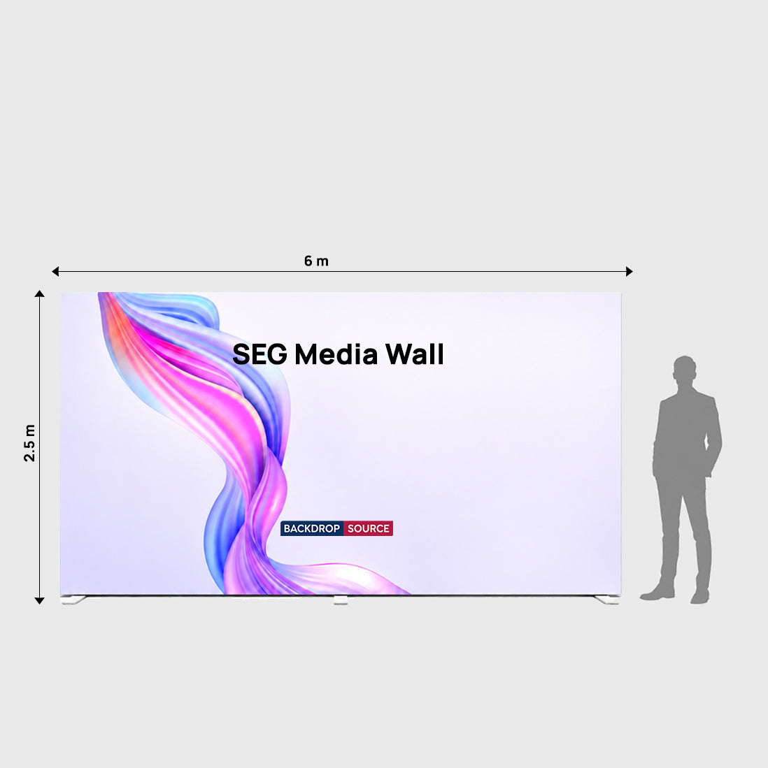 Non-Backlit SEG Fabric Media Wall - 6m W