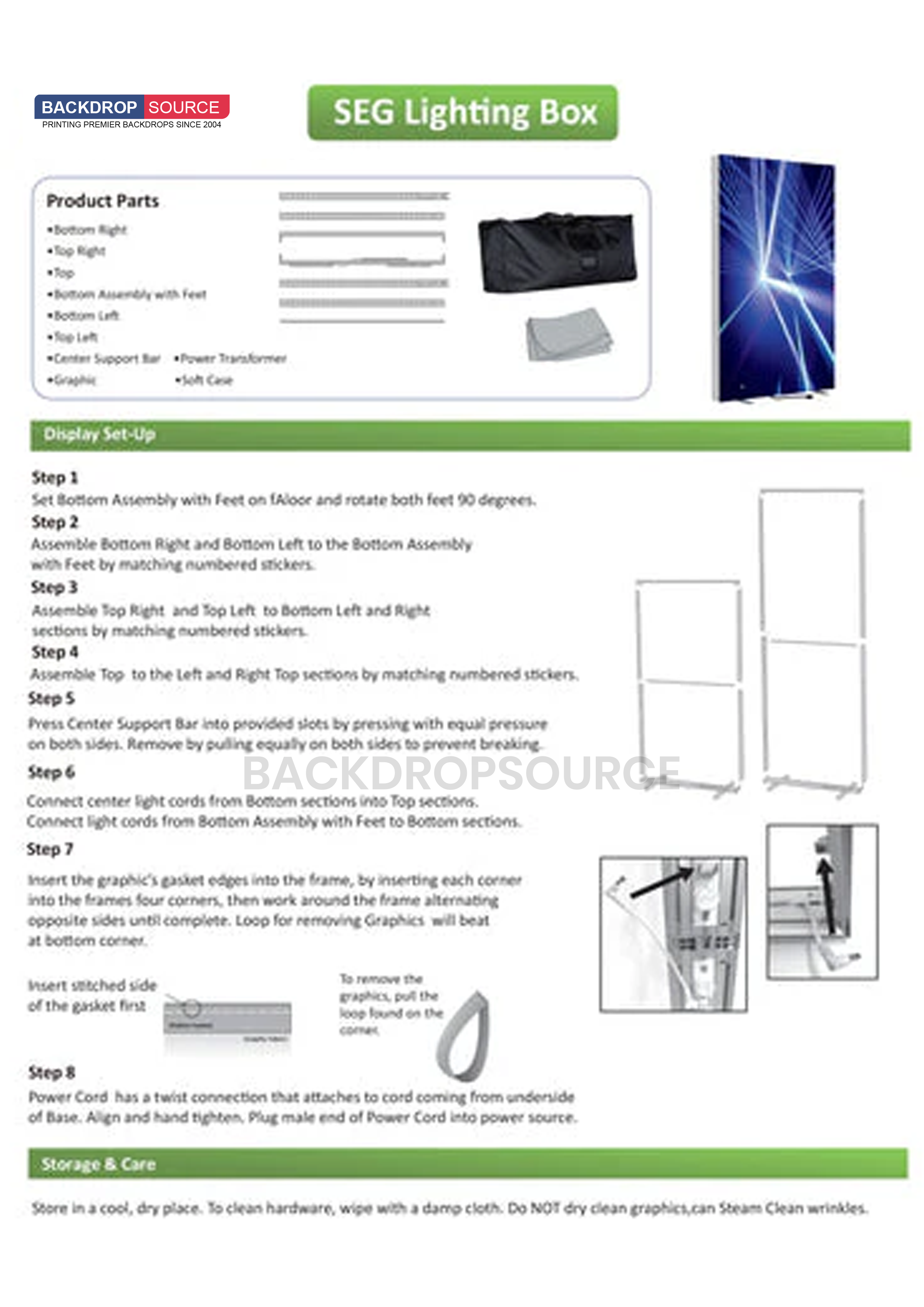 SEG Fabric LED Light Box - 2.4m X 2.5m