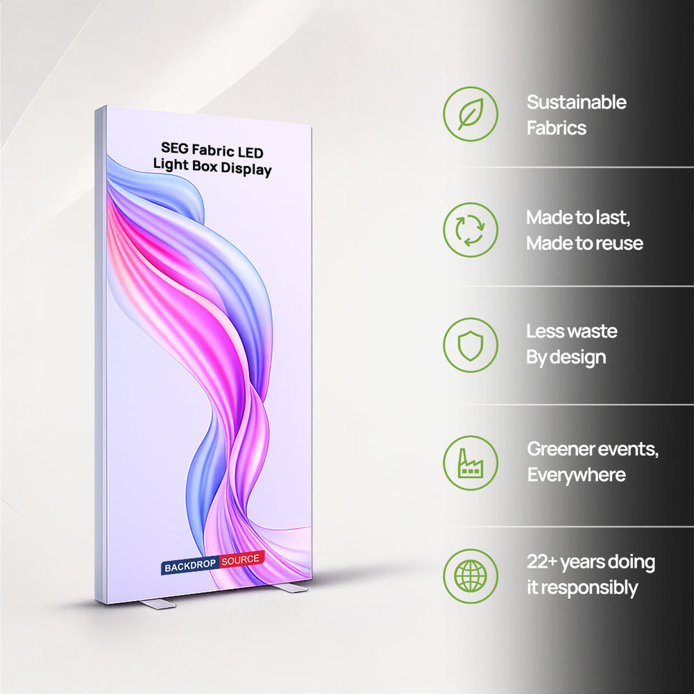 SEG Frameless Fabric Led Light Box Display - 1m W x 2m H