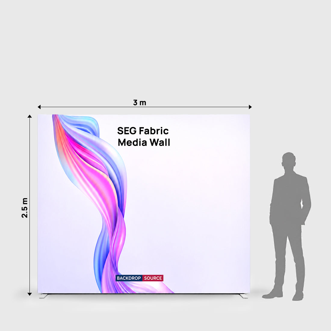 Non-Backlit SEG Fabric Media Wall - 3m W