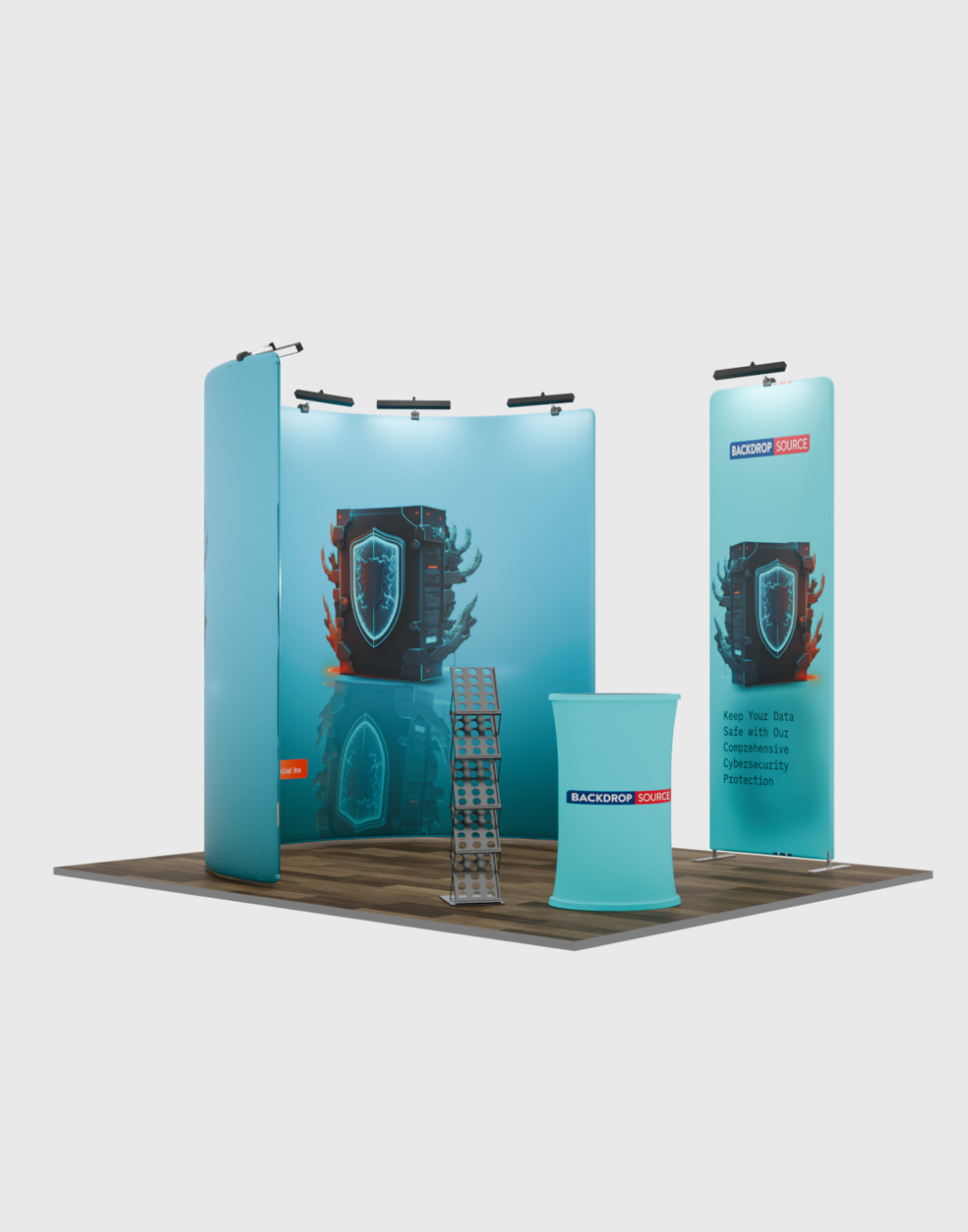 Kit de exhibición modular en forma de U para stands de 3m de ancho