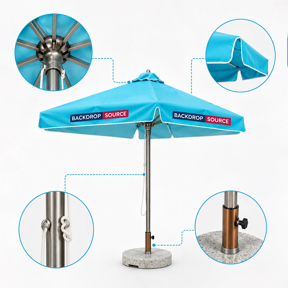 Square Patio Umbrella With Valances – 2m x 2m