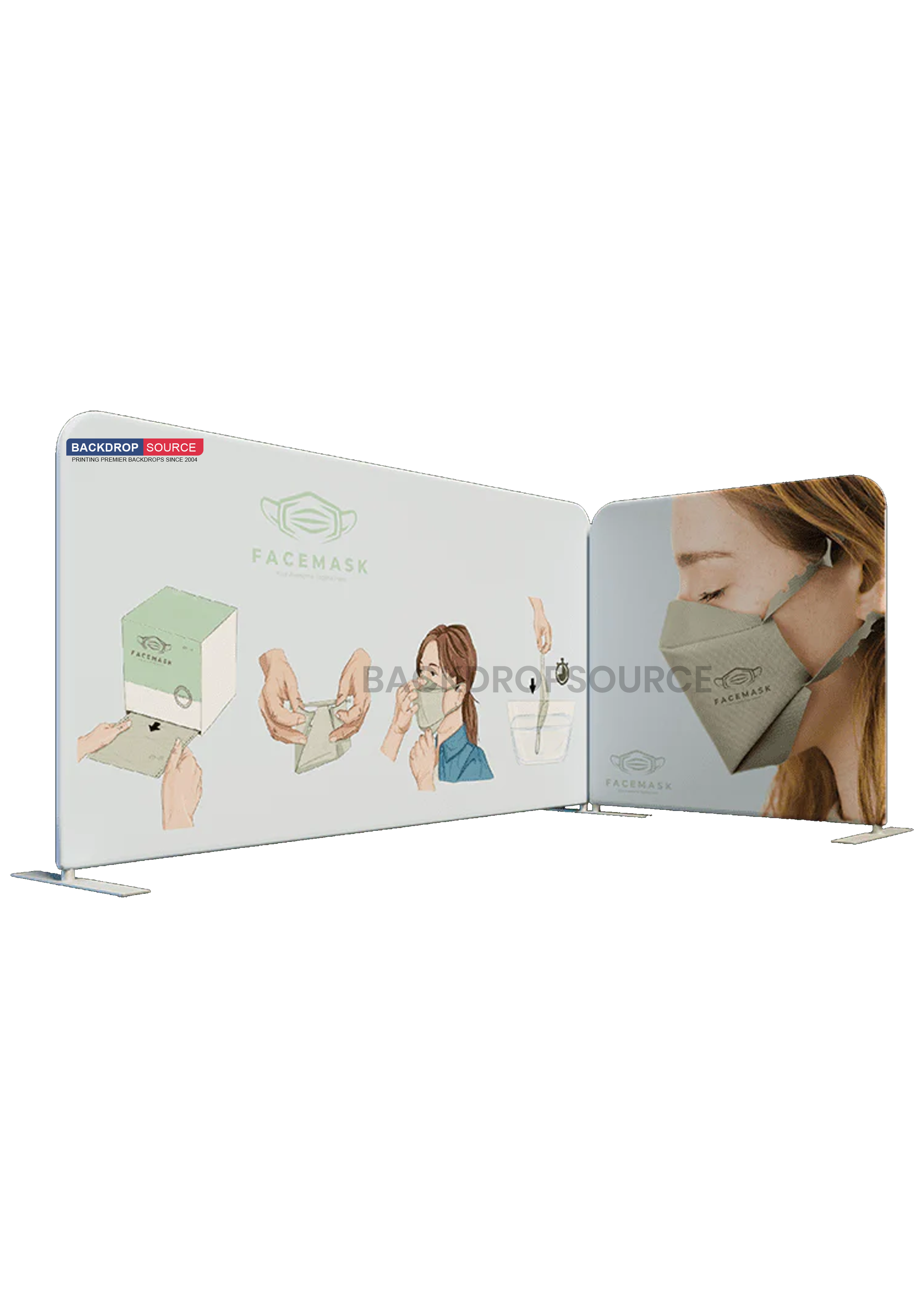 Telón de fondo de pared de medios de tela de tensión recta