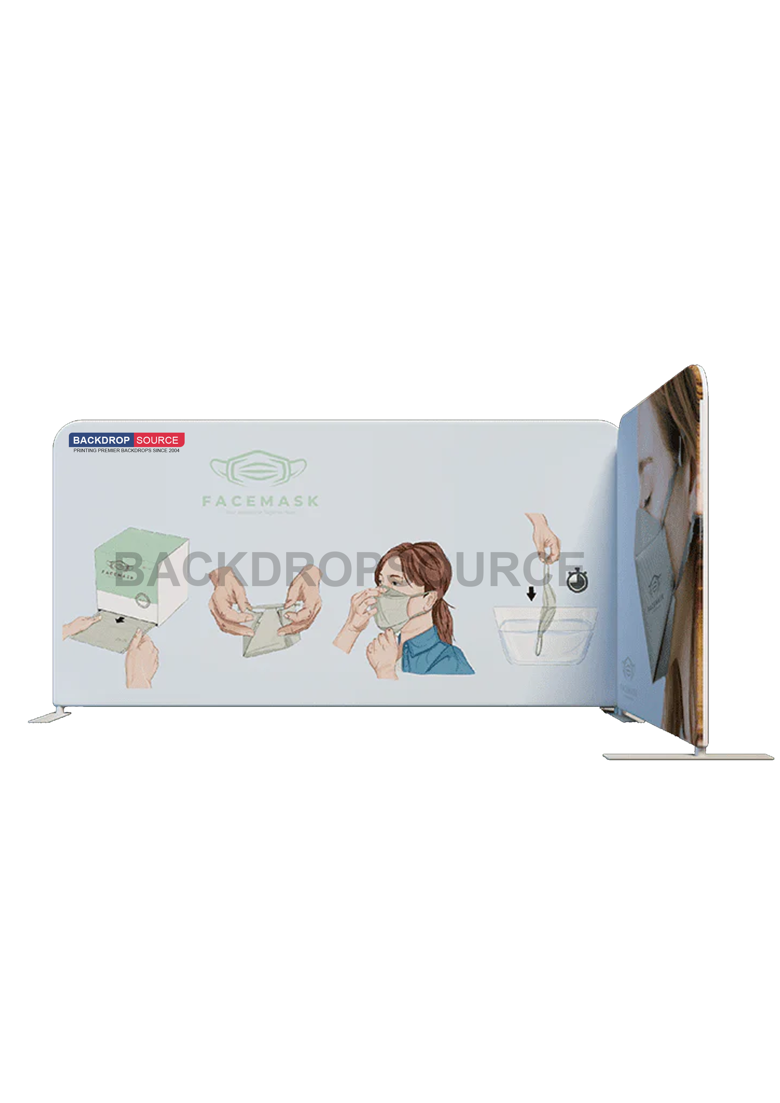 Telón de fondo de pared de medios de tela de tensión recta