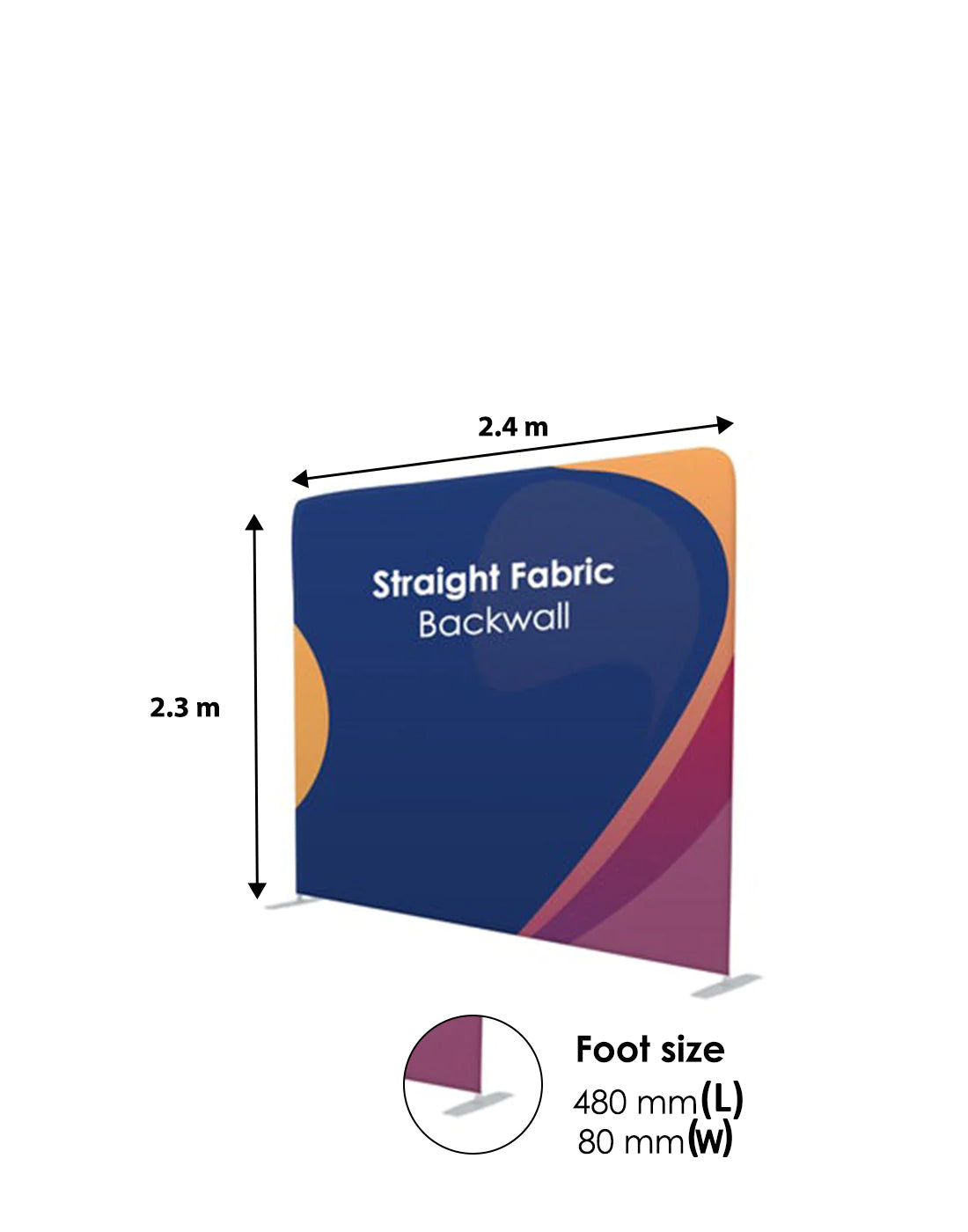 Telón de fondo de pared de medios de tela de tensión recta
