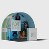 3x3m Round Arch Booth Kit with Shelving & Counter