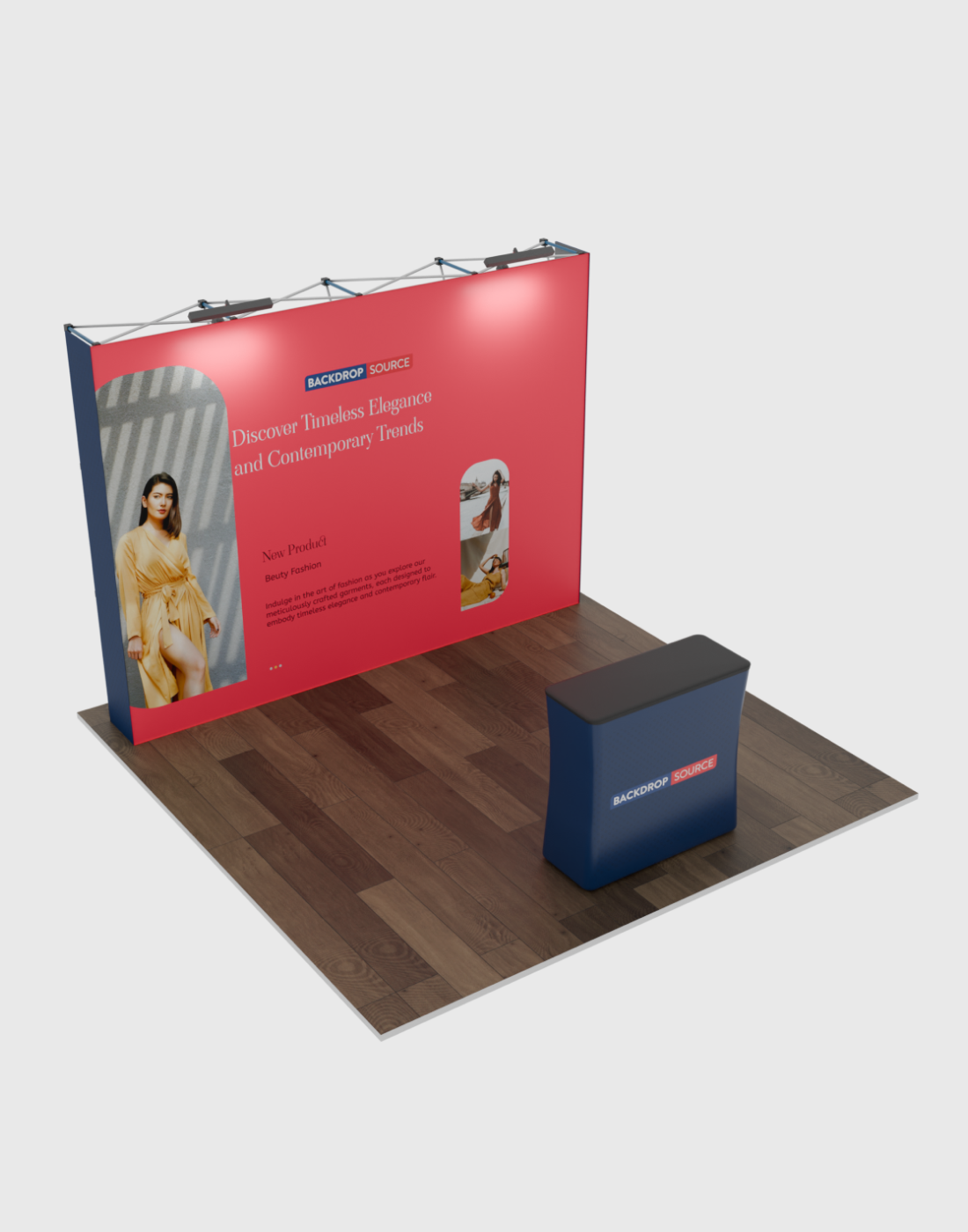 3m x 3m Straight Popup Exhibit Pro 3-in-1 Display Kit with Illume Lights