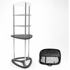 Triangular Fabric Display Counter with Acrylic Triple Shelves