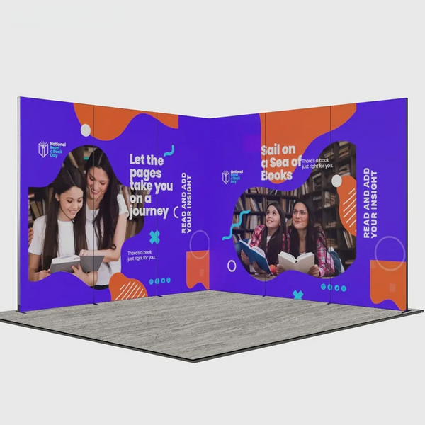 3m Folding SEG L-Shape Booth Kit with 3 Sidewall Panels