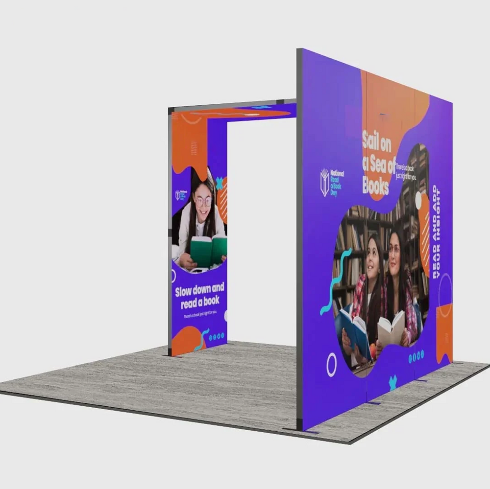 3m Folding SEG Booth Kit with 3-Panel Backwall & L-Arch