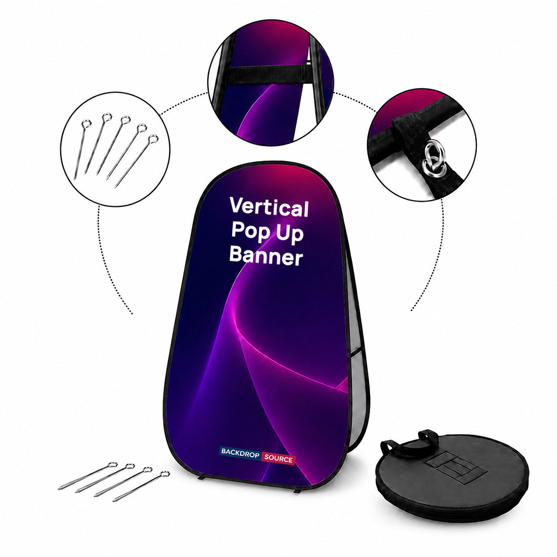Vertical Pop Up Banners ( Double Side Printed)