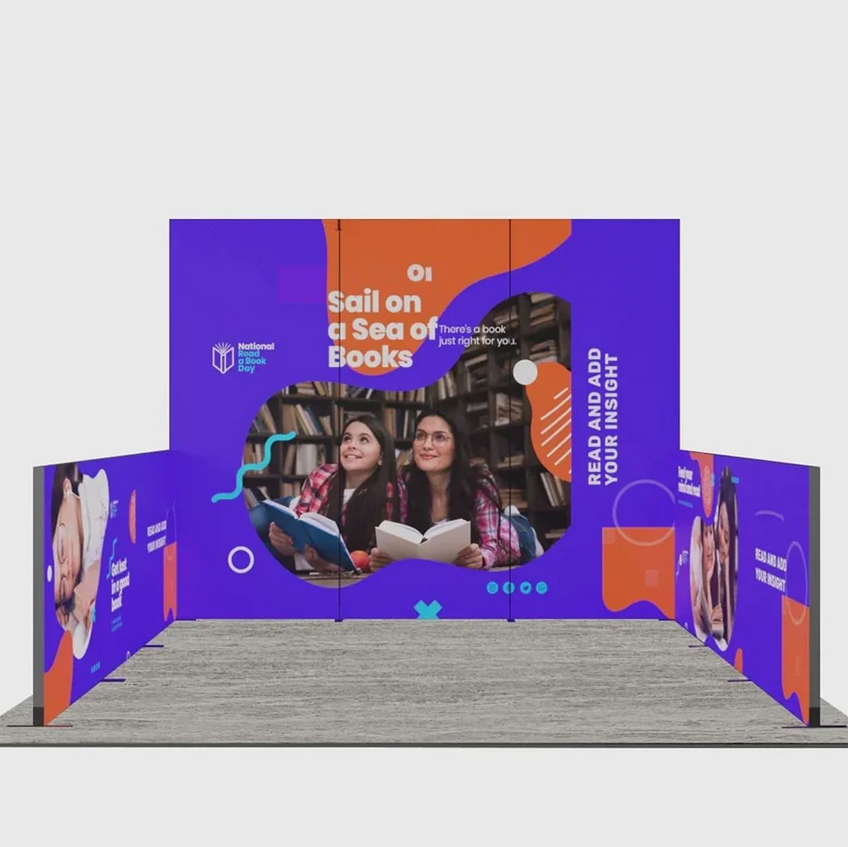 3m Folding SEG Booth Kit with U-Shape Wall & 6 Sidewalls