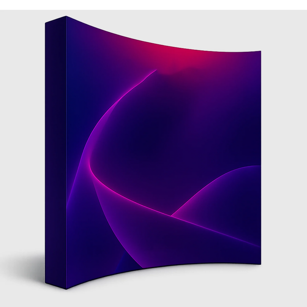 Fabric Pop Up Curved Velcro Media Wall