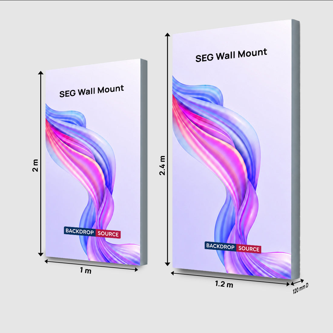 Non-Backlit Wall-Mounted SEG Fabric display - 120mm Depth