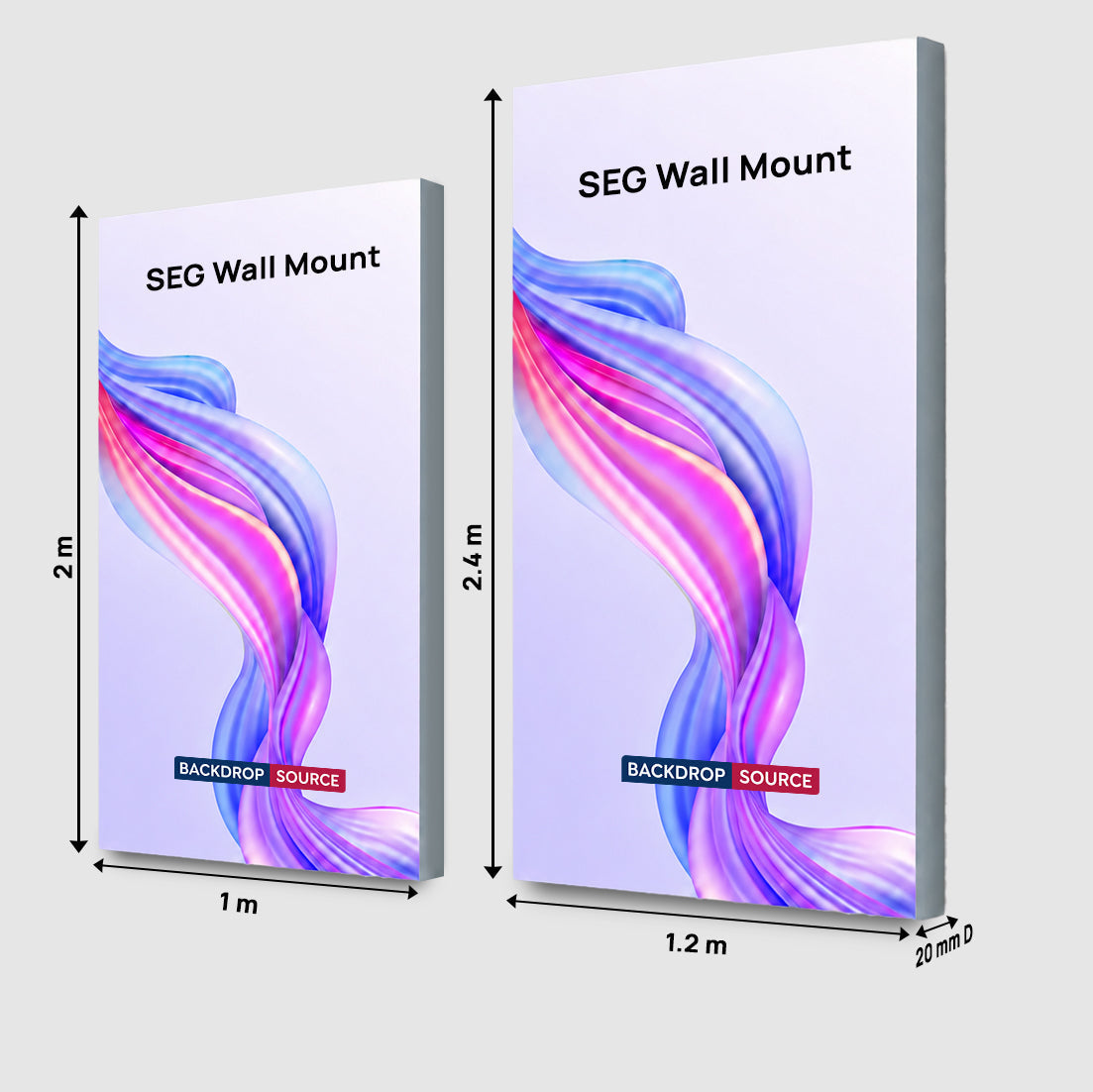 Non-Backlit Wall-Mounted SEG Fabric display - 20mm Depth