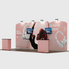6x3m Booth Kit with Straight Centre Wall & Curved Side Walls